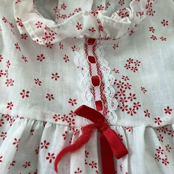 Vintage New York Kids 24M red Floral Ruffle Holiday Dress - Picture 4 of 15